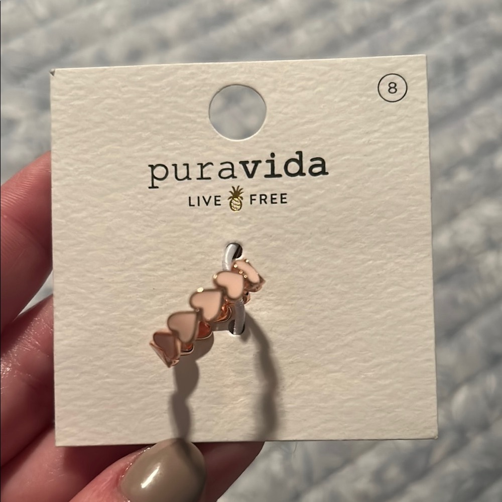 Pura Vida Rose Gold Heart Ring